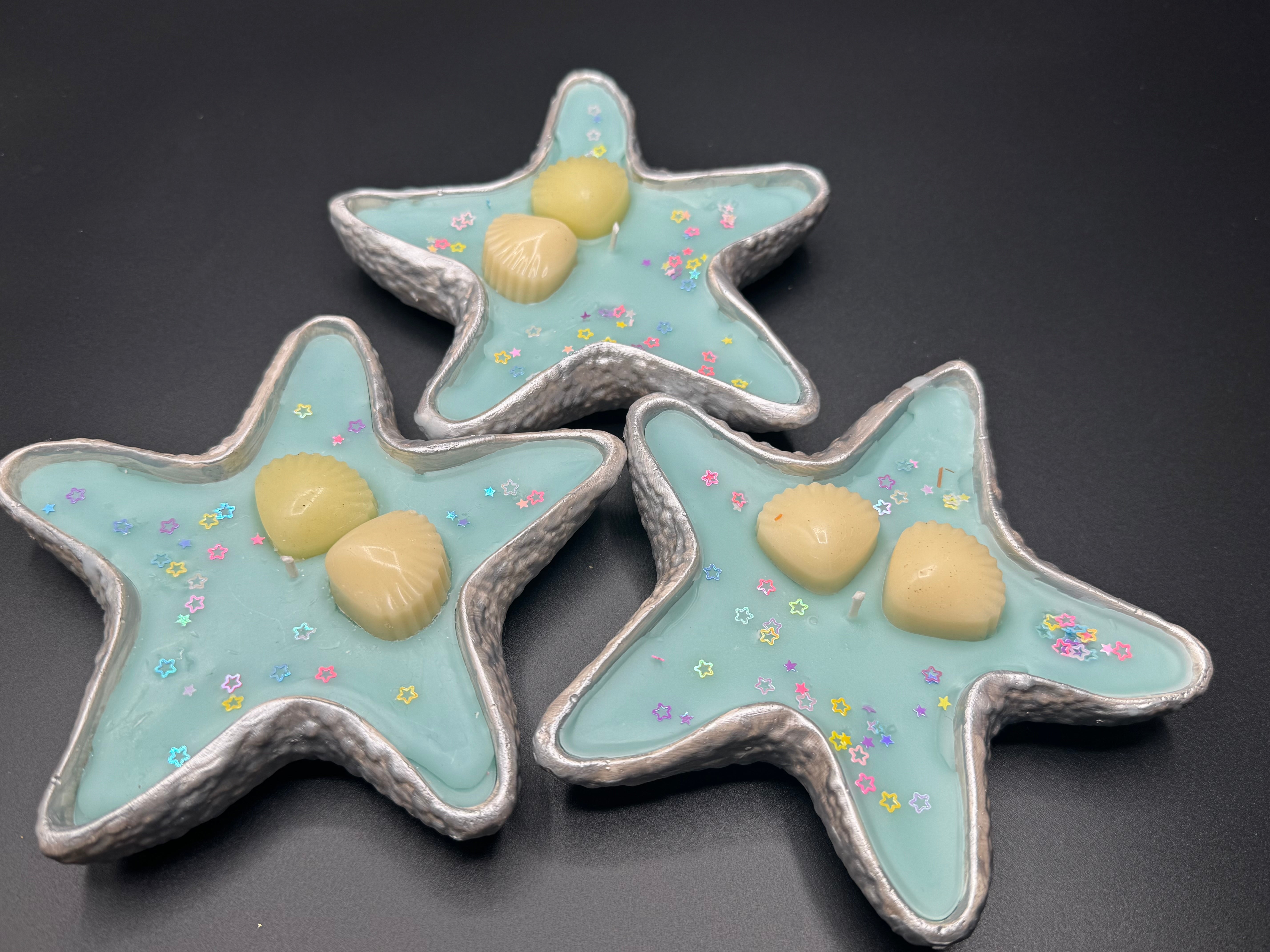 Concrete-Style Star Fish Bees Wax Scented Candle qandeelofficial